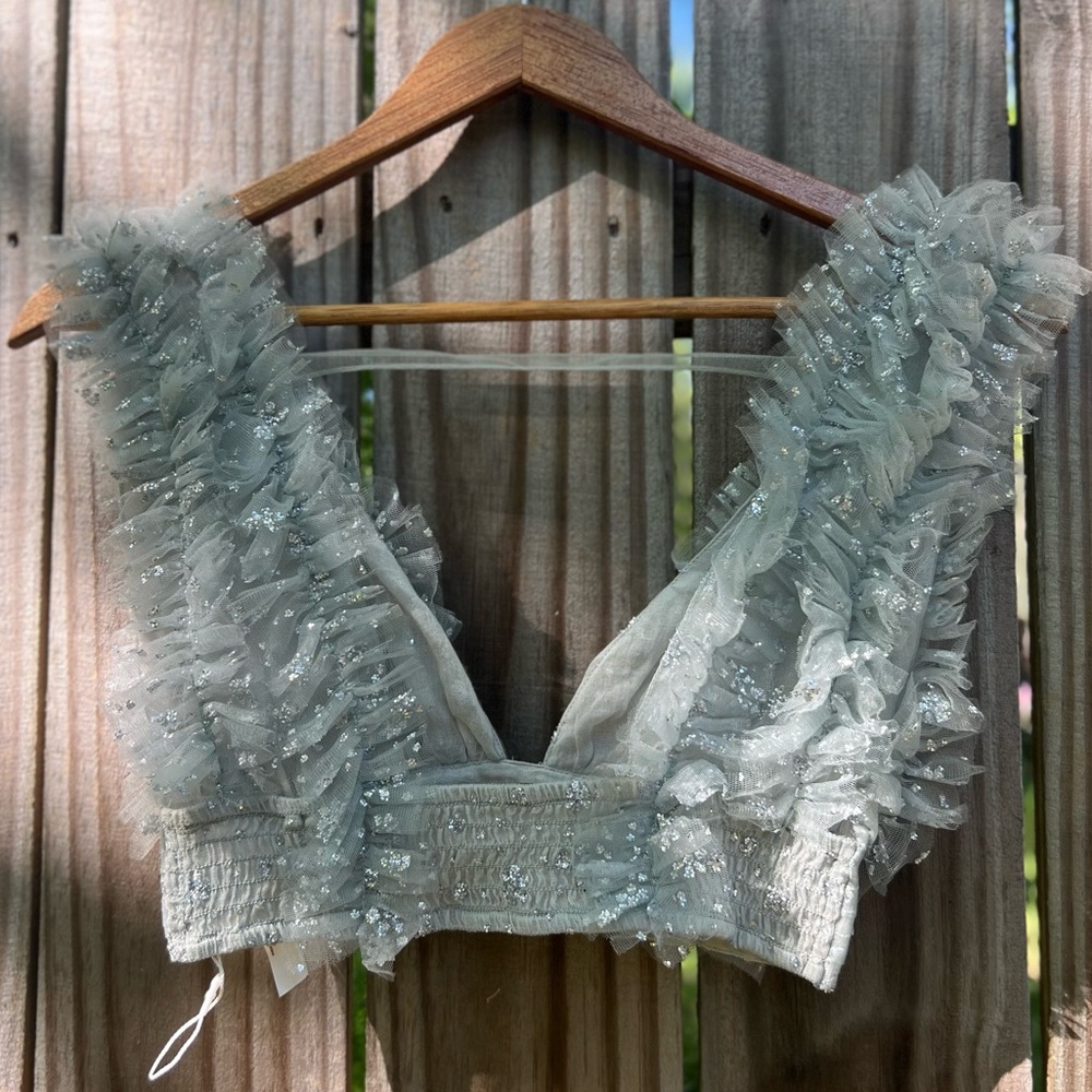 Free People Grey Sosha Party Top - Picture 4 of 7